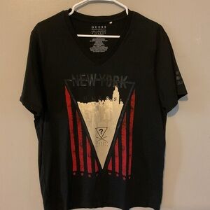 Guess Black and Red Graphic Tee